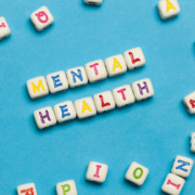 mental health spelled out in colorful blocks