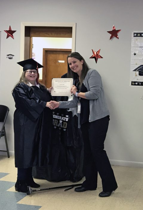 Recovery Services program director Amy with another program graduate
