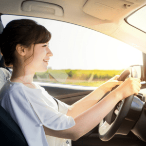 young woman driving