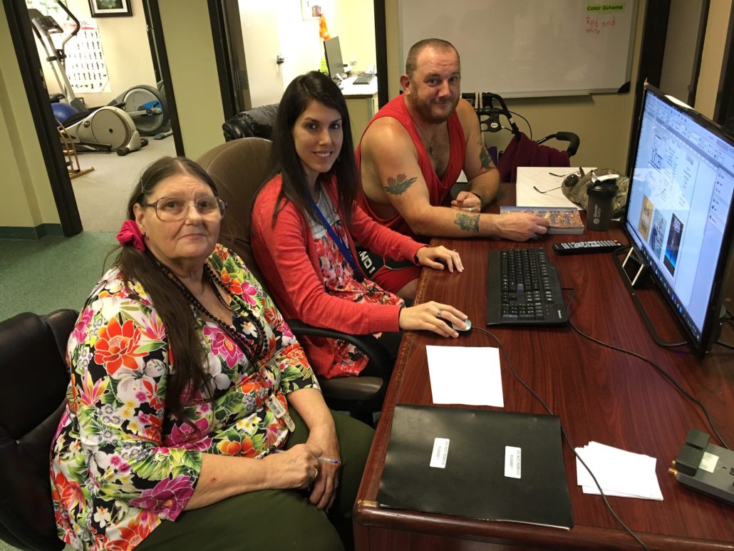 Joyce, Carmen, and Rich Working on Media in Club Success Clerical Unit