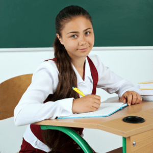 student in classroom