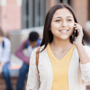 teen talking on phone