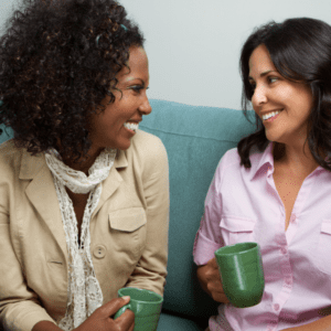 Mom friends having coffee