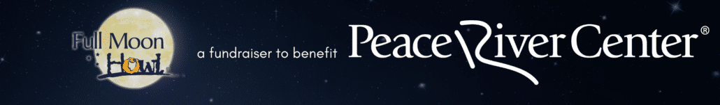 Full Moon Howl logo to benefit Peace River Center logo