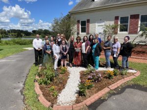 Peace River Center staff who have been supervised by Nan Langston at her garden dedication